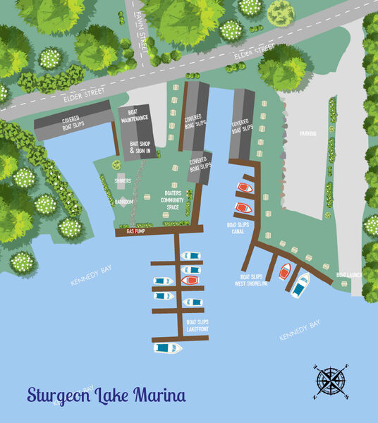 Sturgeon Lake Marina map design